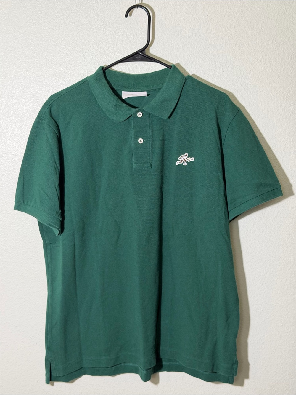 Arthur Ashe Icon Polo Hunter Green Organic Cotton Pique Mesh Knit Men’s Large